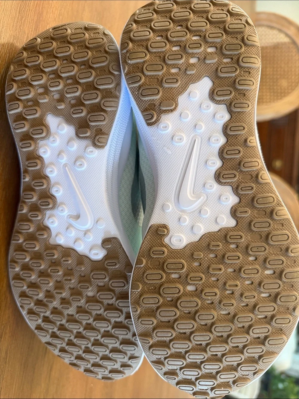 Nike Women's Seafoam Mint Running Sneakers with silver Swoosh